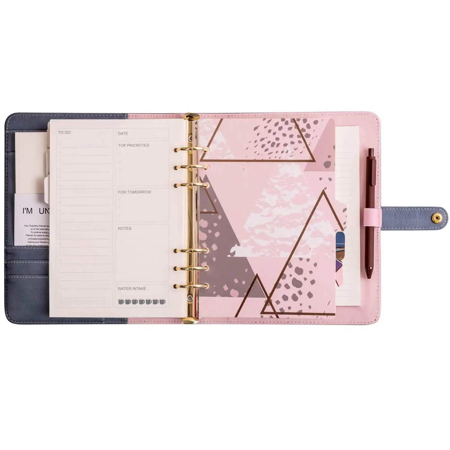 Hoge Kwaliteit Pu Travel Journal Custom Notebook Met Ronde Ringband Knop Voor Wekelijkse Dagelijkse Schema