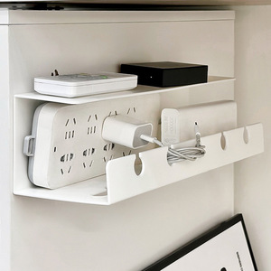 Escritorio de computadora, fila de inserción, ranura de almacenamiento fija sin perforaciones, placa de alimentación, estante de almacenamiento, organizador de cables debajo del escritorio - Product Image 2