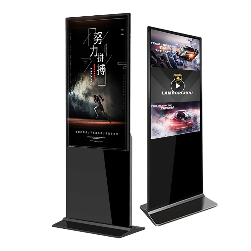 Напольный рекламный дисплей OEM, 43, 49, 55 дюймов, ЖК сенсорный экран, цифровой киоск, продвигающийся плеер