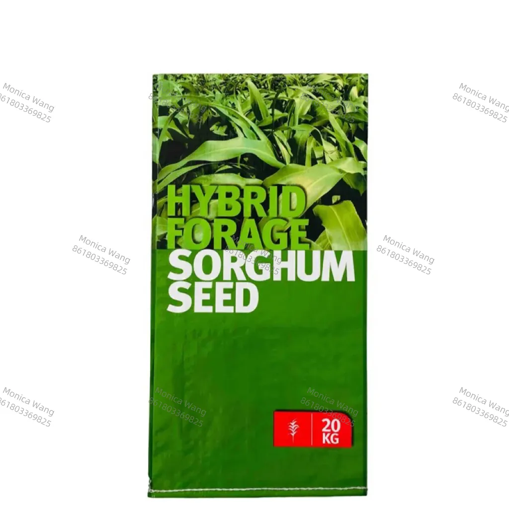 Saco de embalagem de sementes de grama de gramado de boa qualidade saco de tecido de polipropileno laminado com impressão BOPP sacos de plástico vazios para sementes
