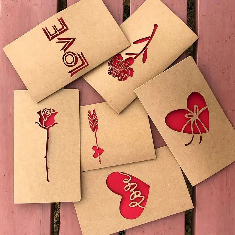 Cartões de visita artesanais novo design, cartões de visita feito a mão com corte a laser, cartões de flores com envelopes