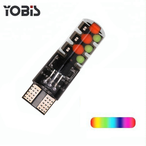 Yobis ล่าสุด COB 12ชิปซิลิคอนฟังก์ชั่นหน่วยความจำอ่านหลอดไฟ T10 LED RGB พร้อมรีโมทคอนโทรล