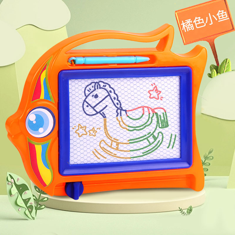 Colorful small fish drawing board red