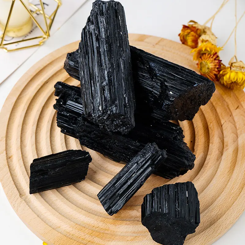 Натуральный исцеляющий кристалл черный турмалин необработанные камни (10-3000 г) для успокоения рейки медитация охранный домашний декор