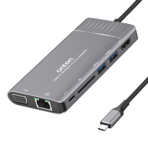 Hub 7 Port C tipi adaptörü ile Ethernet kulaklık jakı usb-c yuvası kart okuyucu - Product Image 1
