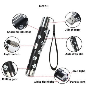 5 modelli regolabili Pet Chaser Toy Tease Stick allenamento penna Laser Usb ricarica giocattolo interattivo per gatti - Product Image 2