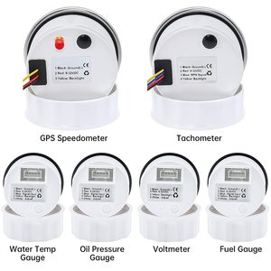 52mm siyah Faceplate kırmızı Pointer araç yakıt seviyesi ölçer Volt ölçer 85mm takometre MPH C BAR çin'de yapılan - Product Image 6