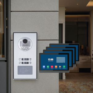 カラーデジタルIPビデオインターコムシステムアパートビル用パスワードロック解除ビデオドア電話TCPネットワーク付き - Product Image 1