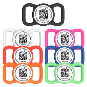 Anti-Lost Unique QR Code Silent Slide On Silicone RFID NFC Encuentra Animal Pet Cat Dog ID Collar Tag con chip NFC y código QR - Product Image 5