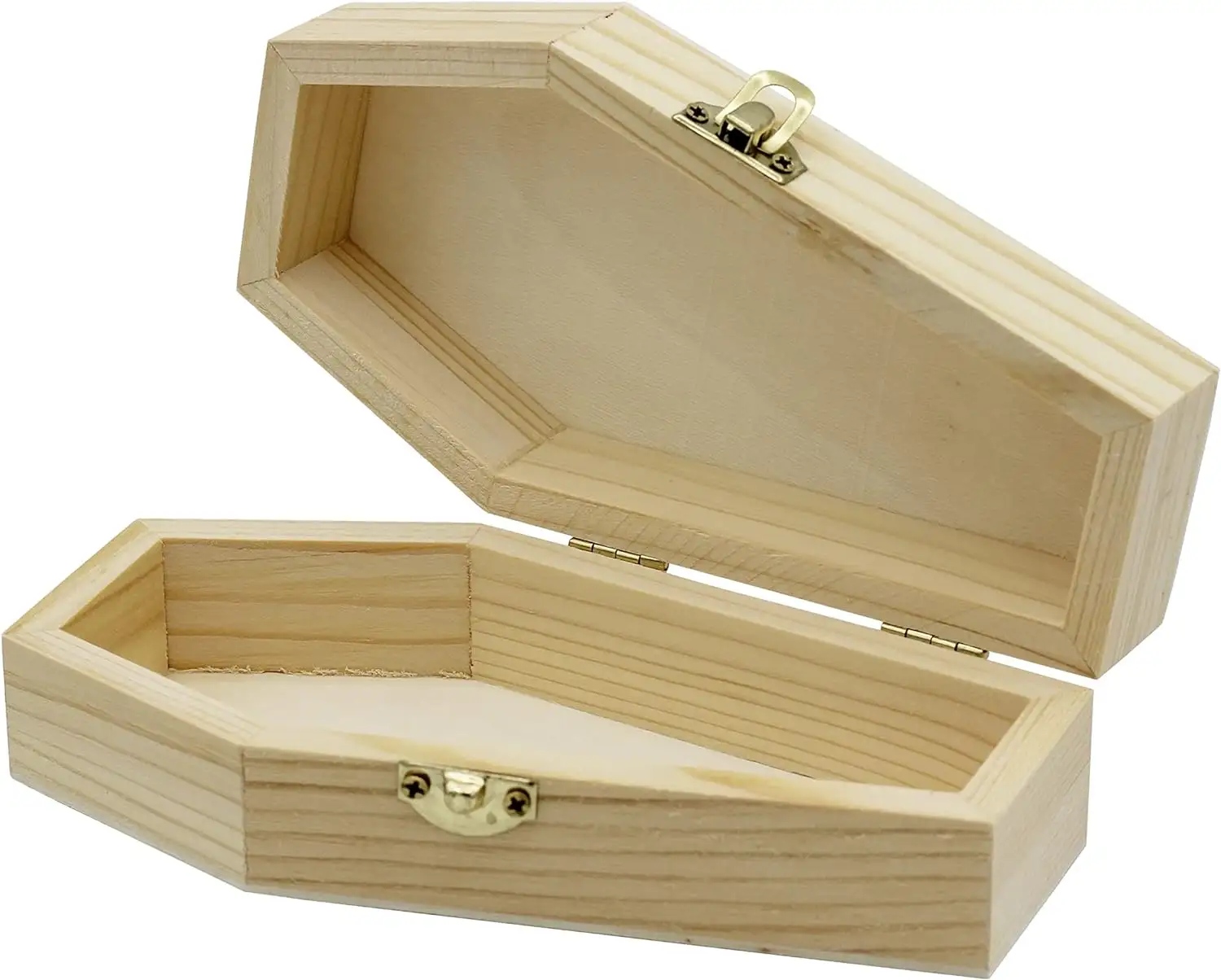 صندوق حلقي لعيد الهالوين صندوق خاتم خشبي مع أغطية مفصلية للحرف اليدوية ديي والدفن الحيوانات الأليفة الصغيرة