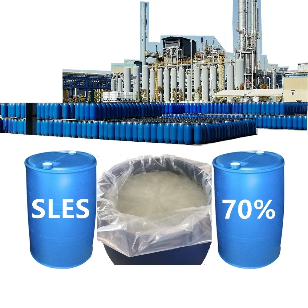 Farmasino SLES 28% SLES 70% lauril éter sulfato de sodio 70% o 28% Texapon N70 CAS 68585-34-2