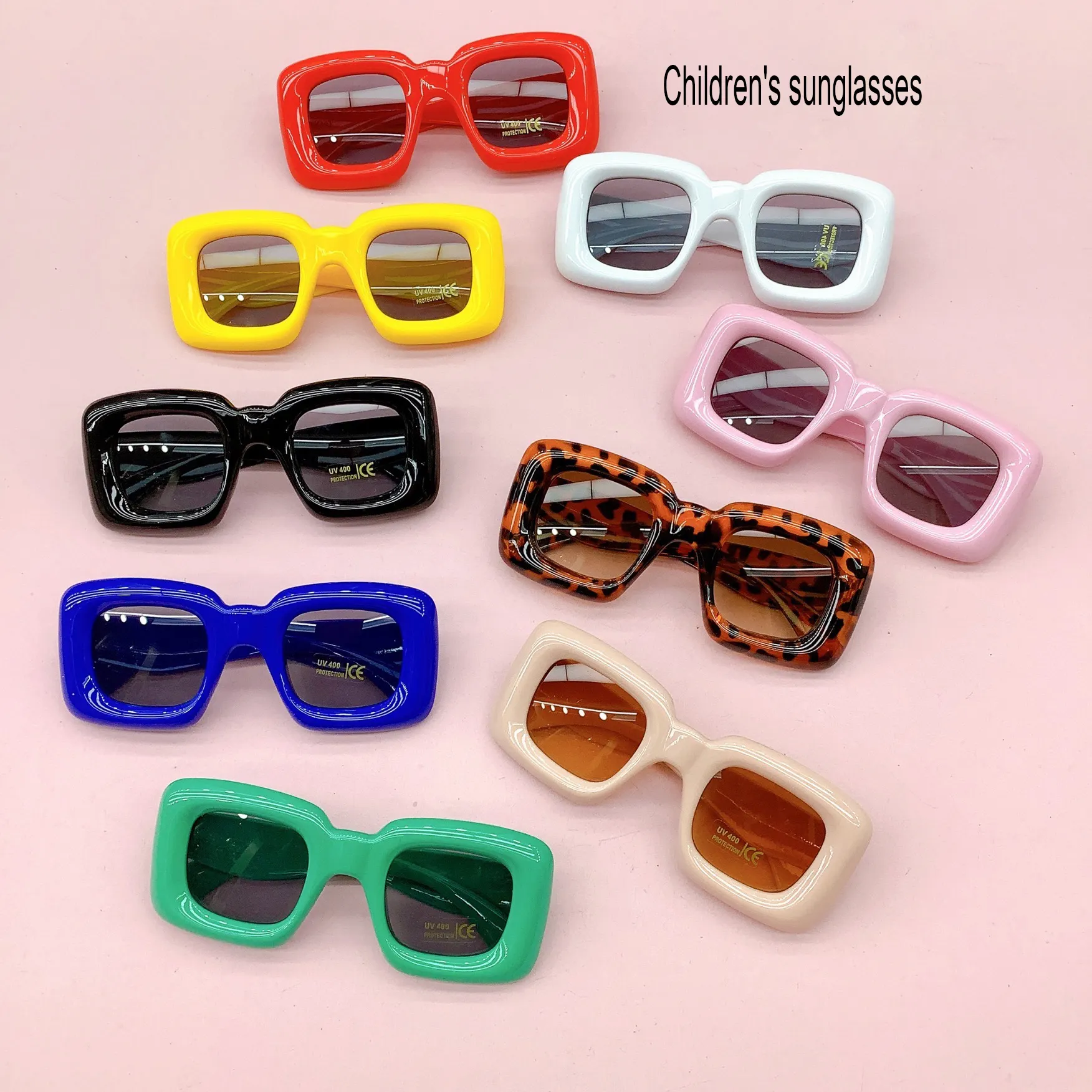 Gafas de sol con Logo personalizado para niños, lentes de sol infantiles con personalidad cuadrada