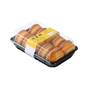 Temizle pasta kek dilim ekmek aperatif unlu gıda ambalaj dikdörtgen kare plastik kapaklı PET kutu şeffaf kutu götürmek - Product Image 3