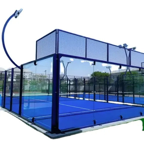 Venta caliente al aire libre portátil panorámico Padel cancha de tenis estilo de competición productos de tenis premium a la venta