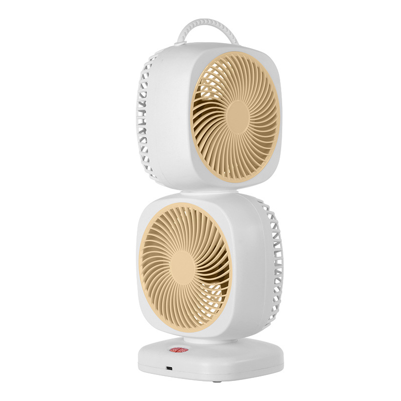 พัดลมหมุนเวียนอากาศสองหัว สีเหลือง