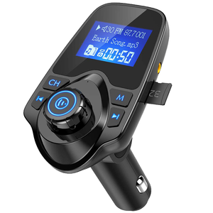 T10双<span class=keywords><strong>USB</strong></span>充电器免提车载套件无线收音机音频适配器5.0 BT调频发射器车载MP3播放器车载套件