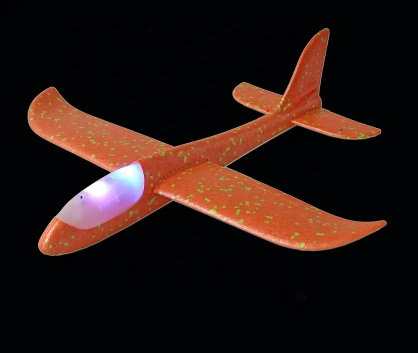 Avião de brinquedos de eva 18.5 polegadas, piscando gliderz, brinquedos ao ar livre para crianças