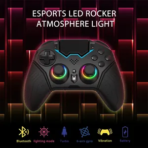 Controlador inalámbrico Bluetooth para PS4 PS3 PS 4 3 PC iPhone Gamepad Control remoto Programable Turbo 6-Axis Gyro RGB Joystick