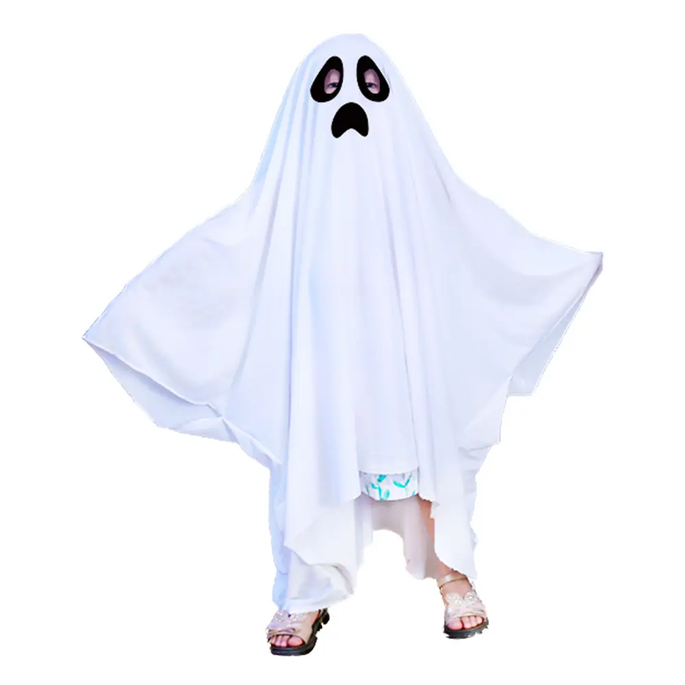 Nette Kinder Halloween Horror Umhang Cape Anime Kein Gesicht Cosplay Kostüme Ghost White Quasten Umhang Unisex Halloween Kostüm Full Set