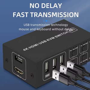 Justlink 4x1 HDMI2.0 KVM交换机4端口USB KVM HDMI交换机，带野兔显示器鼠标键盘和桌面控制器 - Product Image 4