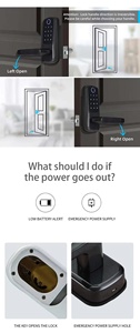 Kolay kurulum anahtarsız giriş kapı kilidi kolu elektronik akıllı sürgülü kilit dış ön kapı için - Product Image 6