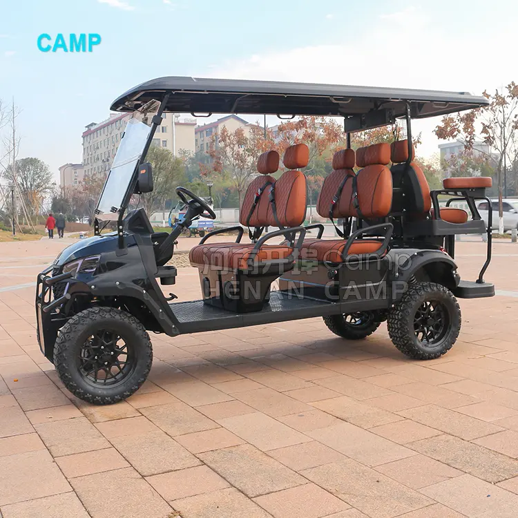 Kamp kalite garanti lityum pil 6 koltuklar yeni enerji araçlar Golf kulübü araba 72V 5Kw elektrikli Golf arabaları yetişkin Pick için
