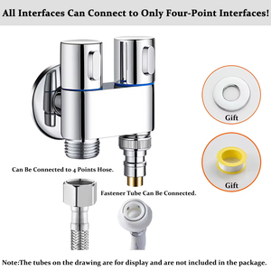 Fidu โถสุขภัณฑ์แบบพกพาสำหรับห้องน้ำ1ใน2ออกวาล์วควบคุมคู่ - Product Image 4