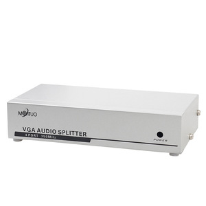 Divisor de vídeo accionado por c con adaptador de CA, duplicador VGA de 1 a 4, compatible con 1920x1440 con audio