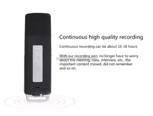 Grabadora de sonido de voz USB 8G con batería de litio incorporada Mini grabadora de sonido de voz portátil profesional 192Kbps/384Kbps UBS2.0 - Product Image 3