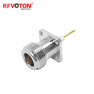 Factory Directly N Female <strong>Jack</strong> Flange <strong>Screw</strong> Mounting 4 Hole With 20mm Pin Solder Welding Coaxial Connector Converter