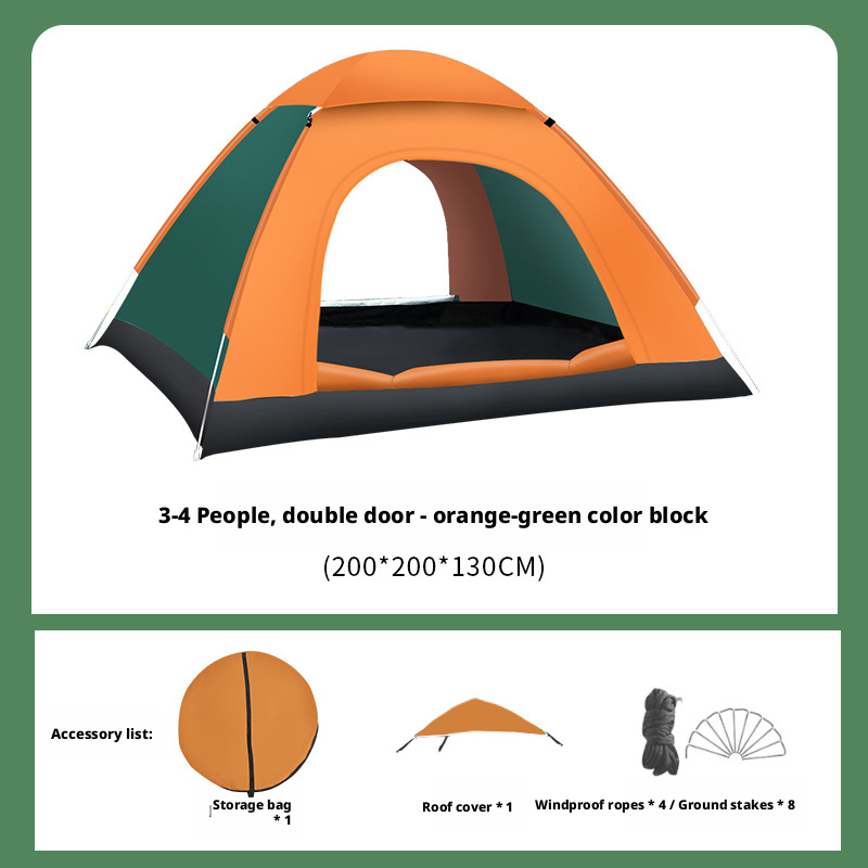 Grande porte double de couleur vert orange (200*200*135cm)3-4 personnes