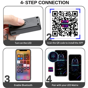 Scrolling <strong>Message</strong> Blue Tooth <strong>Control</strong> <strong>LED</strong> <strong>Matrix</strong> Flexible RGB Panel Pixel Art <strong>Display</strong> Board for Bag Shoes Cloth Hat Advertising - Product Image 4
