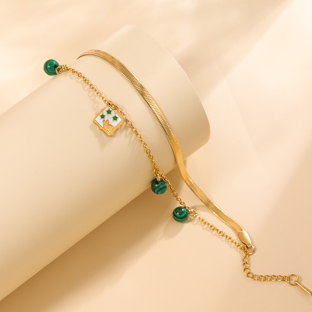 Rabbit gem double layer gold