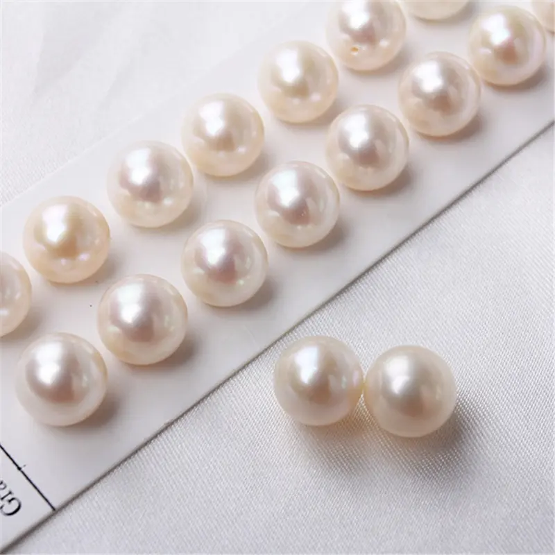 FENGZUAN jewelry 2-12mm cultured pearl white Round Half Drilled natural freshwater Pearl for jewelry making loose pearl beads