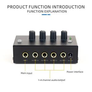 Compact Ha4plus <strong>4</strong> Channel Stereo Headphone Amplifier Portable Studio Monitoring Earphone <strong>Audio</strong> <strong>Interface</strong> - Product Image 5