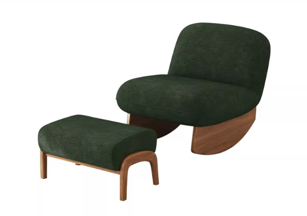 Chenille - Green + Footstool