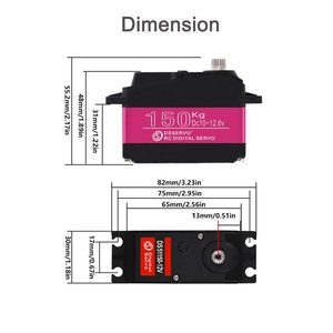 150KG 12V DS51150 dijital Servo, tam Metal dişli su geçirmez IP66 RC Servo 25T Servo kol ile 1/5 RC araba Robot tekne için - Product Image 1