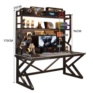 Mesa de ordenador de estudio de estudiante de madera con estante de libros Hogar personalizado diseño moderno Escritorio de juegos - Product Image 1