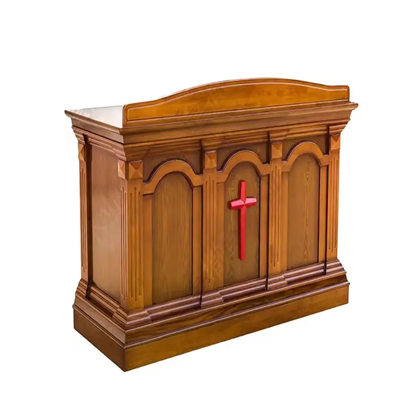 Công giáo đồ nội thất quá khổ rostrum bảng có thể được tùy chỉnh bằng gỗ hiện đại Nhà thờ Bục Giảng