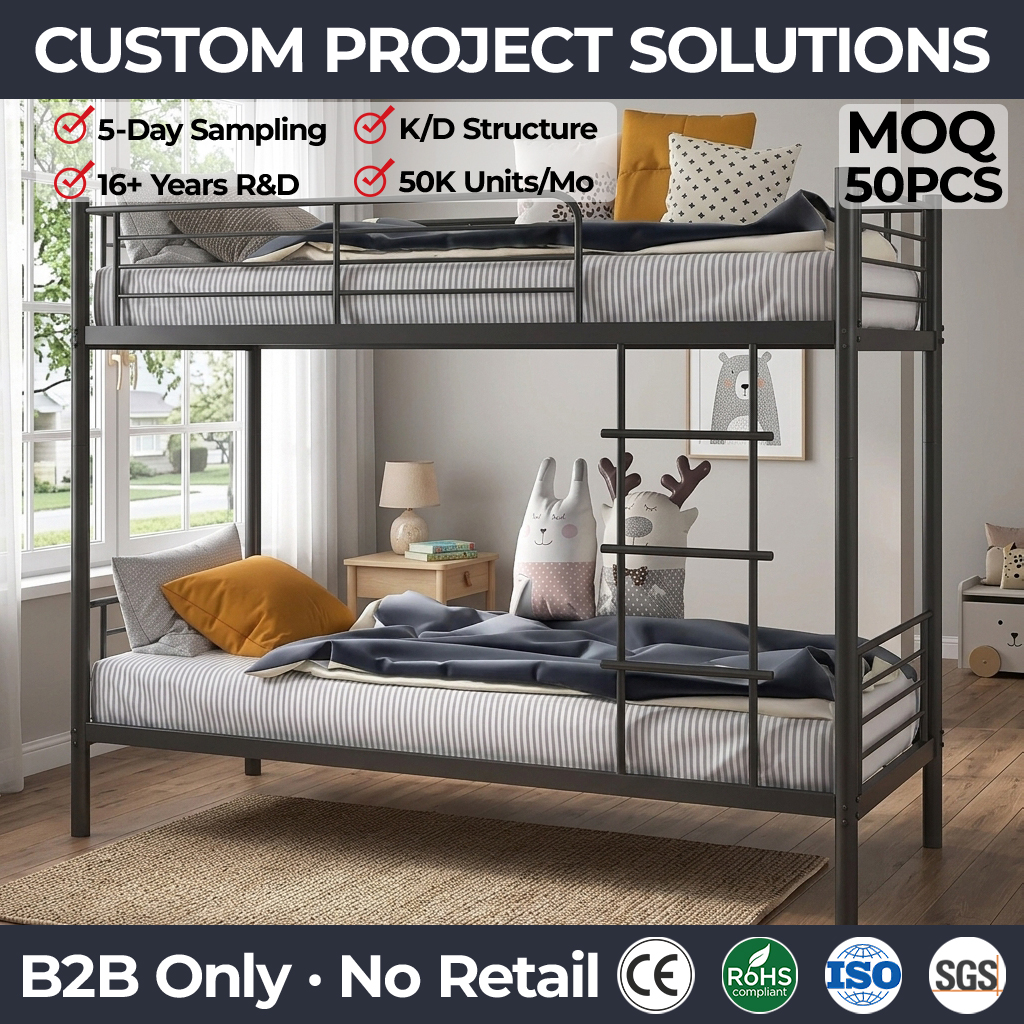 Lit superposé familial gris graphite confortable