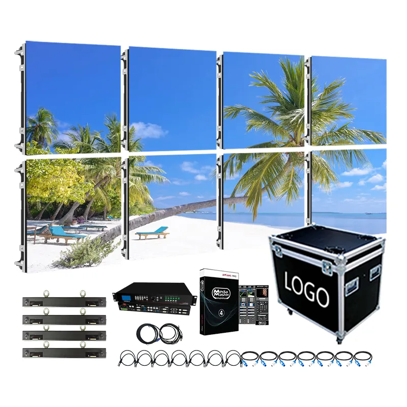 Hochwertiges Aluminium-LED-Gehäuse 500x500 P3.91 LED-Anzeigen Hochzeits hintergrund bildschirm P3.9 Schlüssel fertiges LED-Videowand system paket