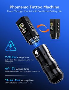 Phomemo bộ hoàn chỉnh cho người mới bắt đầu không dây Tattoo Gun <span class=keywords><strong>Kit</strong></span> với 20 Tattoo Cartridge kim và 1 pin thực hành Tattoo <span class=keywords><strong>Kit</strong></span> - Product Image 2