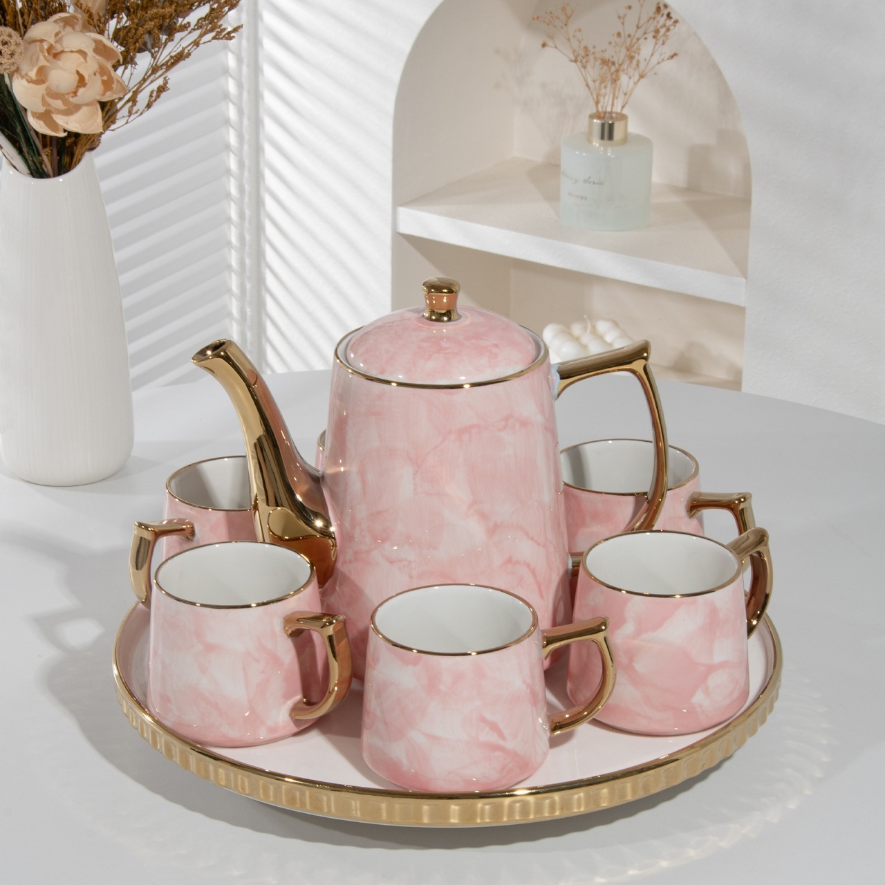 Disque électrolytique rose peint à la main