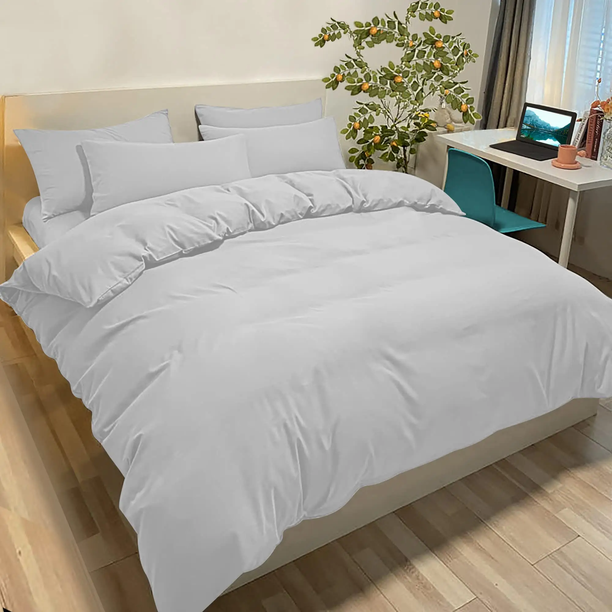 Премиум 80gsm матовый Комплект постельного белья из полиэстера-Поднимите вашу спальню и гостиничное постельное белье.