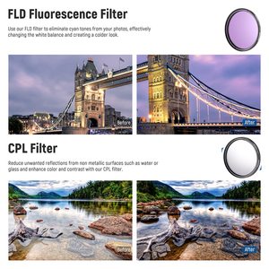 Neewer 58mm Lens and <strong>Filter</strong> Set Wide Angle 2.2X Telephoto Lens Close up Macro/<strong>ND</strong>/UV/CPL/FLD Camera Lens <strong>Filters</strong> for APS-C - Product Image 4