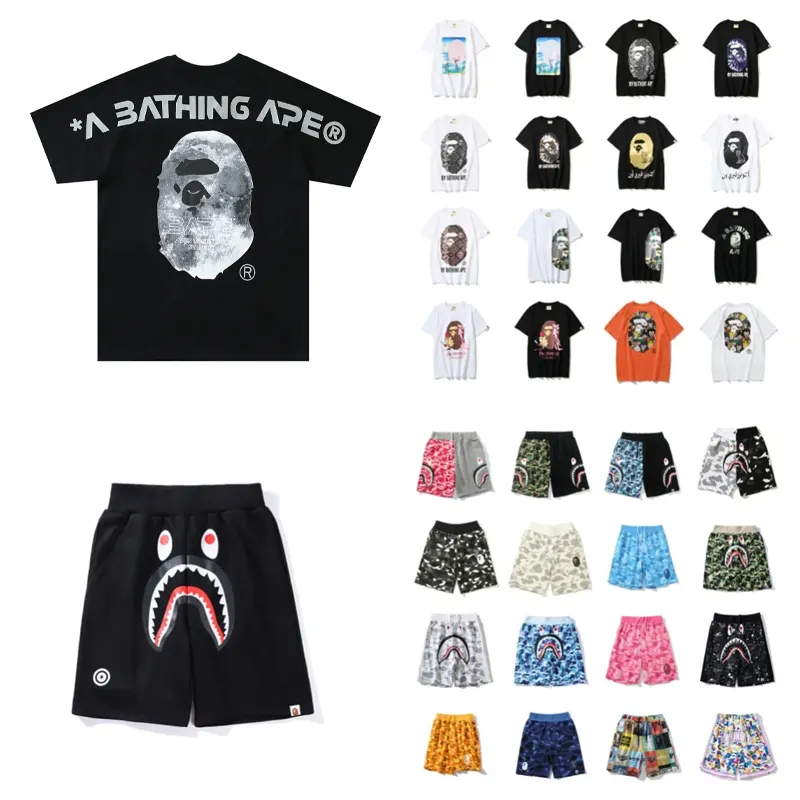 Cina fabbrica t shirt bapes shark garcon 2024 nuova estate Ape Head ape bapes t-shirt da uomo t-shirt bapee t-shirt street