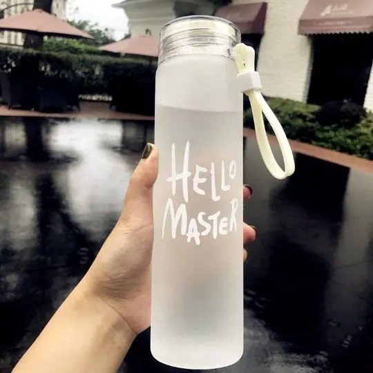 Nhà Máy Bán Buôn 400Ml Thăng Hoa Trống Frosted Gradient Màu Drinkware Matte Glass Chai Nước Thủy Tinh