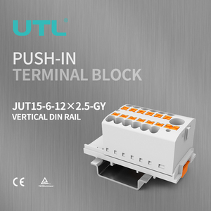 UTL JUT15産業用配電端子ブロック13P入力6mm自動車用ワイヤーコネクタDinレールマウント - Product Image 1