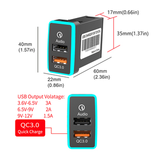 带有QC 3.0和丰田音频接口汽车插座的汽车充电器适配器 - Product Image 5