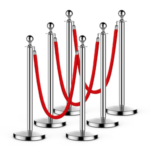 Kim loại bóng Đầu đường rào cản quản lý hàng đợi stanchion với nhung/chuỗi dây cho sự kiện bên kiểm soát đám đông - Product Image 5
